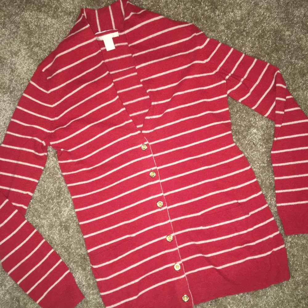 NEW Banana Republic Striped Cardigan Sweater Small